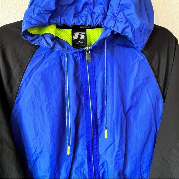 Russell Black And Blue Vented Windbreaker Size Medium - Picture 3 of 7